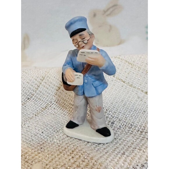 Lefton Frank Pendergast Postman Colonial Village Figurine 90's - Picture 1 of 8